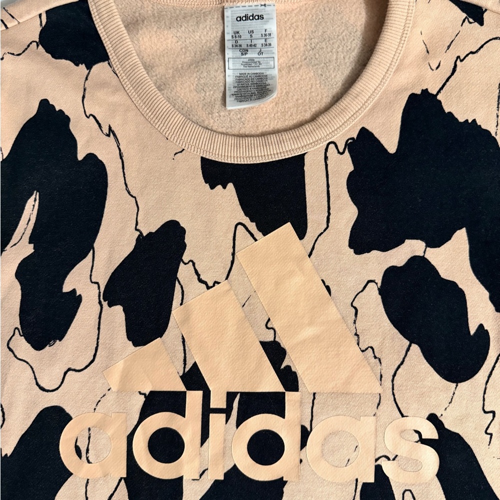 Adidas Originals Women's Small Leopard Print Crewneck Sweatshirt Streetwear